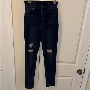 Dark Blue Distressed Jeans